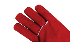Gants de soudeur MIG en cuir de vachette, conception à pouce dégagé, respirants/confortables, résistants à la chaleur, protection contre les éclaboussures de métal fondu - Product Image 2
