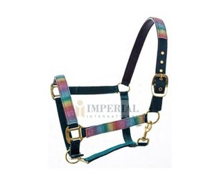 Harnais en corde de nylon durable tendance pour l'équitation avec des attaches réglables, rembourrage en polaire, bandeau pour le nez, bandeau pour la tête, pièces pour les joues - Product Image 1