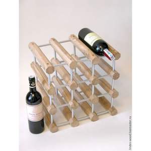 Porte-vin en bois moderne avec design diamant, support de comptoir pour 8 bouteilles, étagère à vin pliable en bois, présentoir décoratif pour cave à vin - Product Image 2