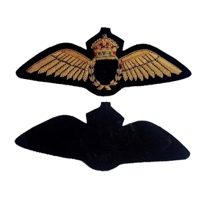 High Quality New Fabric Badges Wholesale Custom Hand Made Embroidery Bullion <b>Wire</b> Luxury Eco-Friendly - Product Image 6