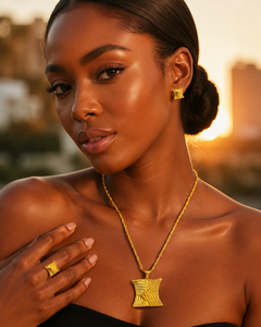 Luxury Gold Plated Pendant Necklace Set for Women Dubai Arabic Gold Jewelry Set African <b>Bridal</b> Wedding Jewelry - Product Image 2