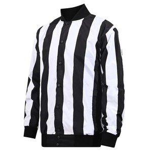 Camiseta de árbitro de baloncesto para hombre con cremallera de un cuarto, uniforme con rayas blancas y negras, cuello alto, jersey de árbitro para adulto - Product Image 2