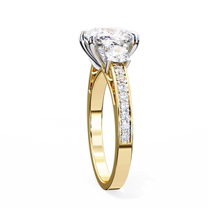 Bague de fiançailles en or jaune 14 carats, 2,5 carats, taille coussin, diamant de laboratoire certifié IGI, cadeaux d'anniversaire et de mariage, vente chaude - Product Image 5