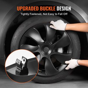 Copricerchi in ABS PC per Model Y 2021-2023, Protezione a Incastro da 19 Pollici con Nastro Adesivo e Protezione Foro Ugello - Product Image 4