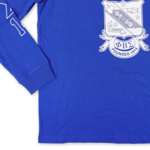 T-shirt à manches longues bleu roi Phi Beta Sigma avec emblème grec en coton pour homme, décontracté, pour la vie quotidienne - Product Image 6