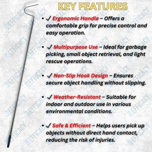 Pértiga de rescate para serpientes y reptiles de 92 cm (36 pulgadas) con gancho desmontable de acero inoxidable. - Product Image 5