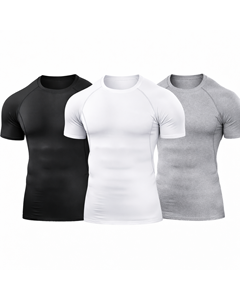 ProFit Compression Half Sleeve Gym T Shirt <b>Men</b> <b>Stretch</b> Tight Fit Workout Running Training Sports Performance Tee - Product Image 2