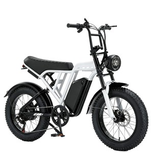 Bicicleta eléctrica de montaña deportiva con neumáticos de nieve retro 20*4, batería de litio de 48V 15AH, doble suspensión, frenos de disco dobles. - Product Image 1