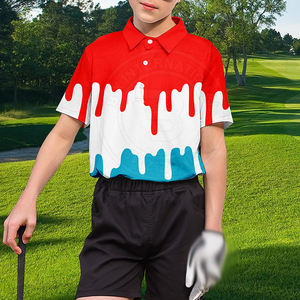 เสื้อโปโลกอล์ฟแห้งเร็วสำหรับเด็ก น้ำหนักเบา ระบายอากาศได้ดี แขนสั้น เสื้อผ้ากีฬา เสื้อผ้าลำลองสำหรับเด็กผู้ชายในฤดูร้อน - Product Image 5