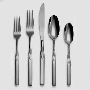 Luxury Metal <b>Flatware</b> Set With Stainless Steel Spoons Forks Knives For Wedding Banquet Hotel Restaurant Dining - Product Image 2