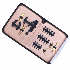 Kit d'outils professionnels en acier inoxydable pour extensions de cheveux à micro-anneaux : Pince à sertir et à démonter, Peigne à queue, Aiguilles, Pinces, Doigtier de séparation - Product Image 1