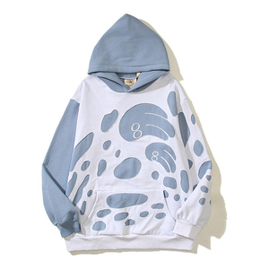 Sweat-shirt à capuche surdimensionné imprimé vert et marron pour homme, décontracté, tricoté, à manches longues, avec poches, pour l'automne - Product Image 5