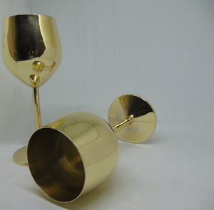 New Collection Vintage-Style Gold-Plated Stainless Steel Stemmed Wine Glass Indian <b>Goblet</b> for Use - Product Image 2