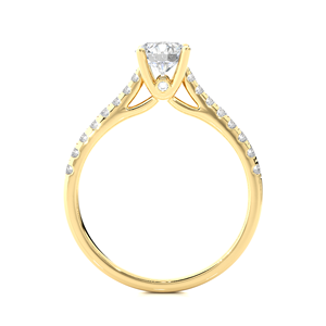 Bague de fiançailles en diamant brillant de 0,85 ct certifié IGI, cultivé en laboratoire, or jaune 14 carats, HPHT & CVD, solitaire, pour femme - Product Image 3