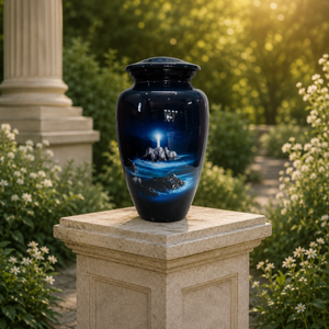 Lighthouse Aluminum Cremation Urn for Human Ashes Ocean <b>Memorial</b> <b>Keepsake</b> Handcrafted Adult Funeral Burial Urn with Secure Lid - Product Image 4