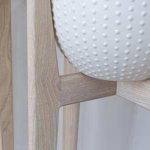 Soporte Minimalista para Plantas de Madera Maciza de Fresno con Acabado Blanqueado Claro, Perfil Delgado y Base Resistente, Diseñado para Plantas de Interior - Product Image 2