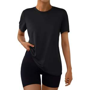2025 2025, camisetas de Yoga atléticas de verano para mujer, camisetas de manga corta para entrenamiento, camisetas de gimnasio con estampado transpirable, ropa informal holgada - Product Image 1