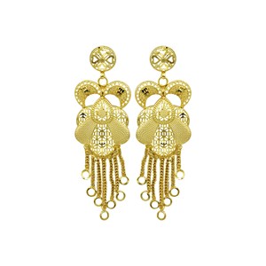 Wholesale Fashion Jewelry, Traditional Dubai Style Heavy Necklaces Set, 14K 18K 24K Gold Filled Floral Design Bridal Jewelry Set - Product Image 4