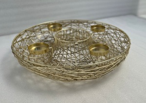 Gold Iron Candle Holder With Premium Quality For Home Decoration Modern Living Space Tabletop Accent Display - Product Image 5