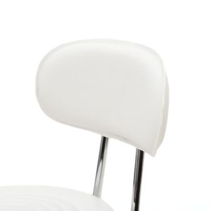 Sgabello da Salone Regolabile a Forma Rotonda con Schienale Bianco Linea Furniture - Product Image 3