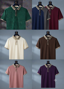 เสื้อยืดลำลองแฟชั่นสุดหรูสำหรับผู้ชาย เนื้อผ้านุ่ม ระบายอากาศได้ดี ทรงปกติ เหมาะสำหรับฤดูร้อน ผลิตจากผ้าฝ้ายหวีคุณภาพสูง - Product Image 4