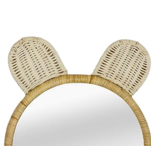Aesthetic Handmade Bunny Ear <b>Mirror</b> Rattan Kids Bedroom Decor Natural Woven Wicker <b>Wall</b> <b>Hanging</b> <b>Mirror</b> Rattan Decor Wholesale - Product Image 4