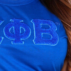 เสื้อยืด Zeta Phi Beta สีน้ำเงิน ผ้าเชนิลล์ สำหรับผู้หญิง ปักลายตัวอักษรกรีก เสื้อชมรมนักศึกษา ดีไซน์ทันสมัย สวมใส่สบาย เนื้อผ้านุ่มพิเศษ - Product Image 5