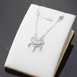 Collier en argent S925 de style européen et américain, avec chaîne de sécurité pour enfants, perle à la mode, pour femmes et enfants - Product Image 1