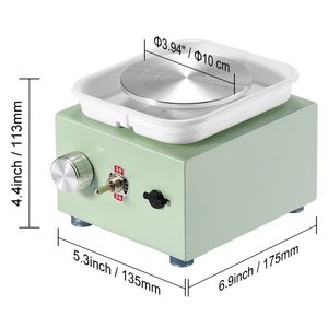 Tornio per Ceramica Mini a Velocità Regolabile con Vasca Rimovibile, Macchina per Modellare 2.56in/3.94in, 2 Piattaforme Girevoli, Elettrico per Ceramica e Smalti - Product Image 4