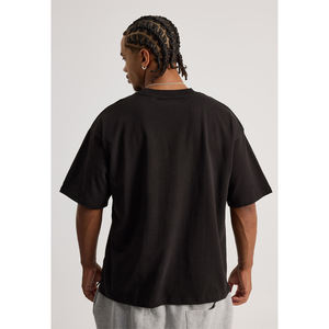 T-shirt en mélange de coton de haute qualité, coupe ajustée, noir, pour hommes, vente en gros, fabricant de t-shirts, jersey de haute qualité - Product Image 2