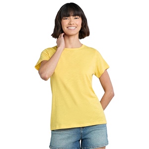 100% Cotton Yellow Color Women's Oversized T Shirts Custom Design Stylish Solid Color O Neck Slim Fit Casual TT Shirt For Women - Product Image 2