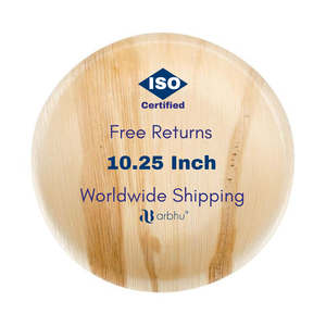 Platos de Hoja de Palma Areca Premium, Aptos para Microondas, Vajilla Desechable Sostenible para Reuniones Sociales, Vajilla Natural y Elegante - Product Image 1