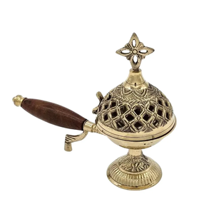 Handcrafted Brass Incense <b>Burner</b>-Traditional Religious Eco-Friendly Decor with Antique Finish for Meditation & Prayer - Product Image 1