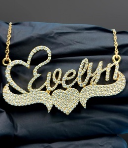 Colgante Personalizado con Cualquier Nombre o Letra, Acabado en Oro Amarillo, Plata 925, Estilo Hip Hop, Colgante Iced Out, Colgante Rapper Bling, Regalo de Cumpleaños para Ella - Product Image 3