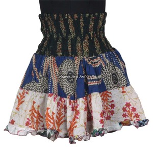 Gypsy Patch Work Vintage Mini New Rara Hippy Boho Festival <b>Skirt</b> Gypsy Old Sari <b>Patchwork</b> Mini Rara <b>Skirt</b> Hippy Boho Festival - Product Image 5