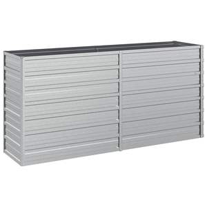 Bac à fleurs surélevé en acier galvanisé argenté 63,0 x 15,7 x 30,3 po pour jardins et potagers - Product Image 2