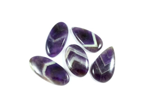Radha Arts Chevron Amethyst Natural Cabochons Gemstone for Jewelry Making Pendant High Quality Purple Color 20mm-35mm Size - Product Image 4