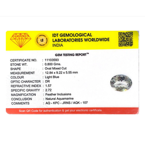 Loose 4 Carat Sky Blue Aquamarine Oval Cabochon Faceted Gemstone for Fine Jewelry - Product Image 4