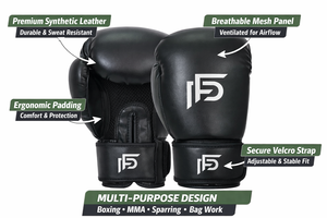 Guantes de Boxeo de 6oz para Hombre y Mujer – Guantes de Entrenamiento para MMA, Muay Thai y Taekwondo con Cierre Seguro (Azul) - Product Image 6