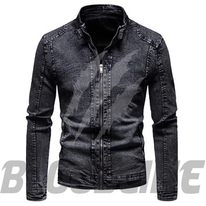 BLOODLINE INTERNATIONAL Blouson en jean pour femme, manches longues, col boutonné, fermeture à bouton unique, bleu uni délavé, hiver - Product Image 3