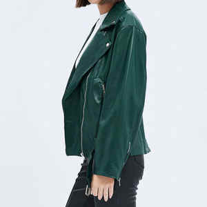 Chaqueta de Motociclista de Cuero Genuino para Mujer, OEM Personalizada, Transpirable, Elegante, Suave, Ropa de Calle, Venta al Por Mayor - Product Image 6