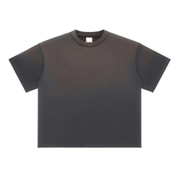 T-shirt pour homme en coton 100% lourd, effet dégradé Monkey Wash - Tee-shirt streetwear vintage tendance avec design délavé à l'acide