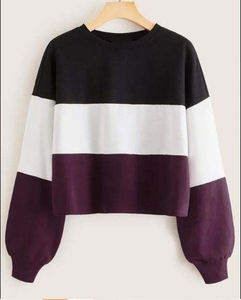 Sweat-shirt vieilli uni en coton respirant pour femme, en coton biologique naturel doux, coupe courte pour le jogging, prix de gros - Product Image 1