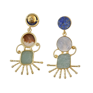 ต่างหูห้อยประดับมุกน้ำจืดและควอตซ์ชุบทอง 24K หลายเม็ด - เหมาะสำหรับงานปาร์ตี้สุดอินเทรนด์ - Product Image 6