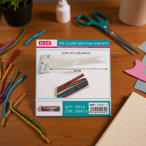 Pulitore per tubi Iln 30 cm bianco con fili dorati per artigianato e progetti fai da te - Product Image 2