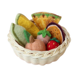 Cesta de mimbre pequeña para juguetes infantiles, cesta de juego de rol para niños, juguetes de comida de cocina, cuenco apilable de verduras - Product Image 1