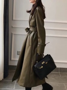 Ventes en gros de manteaux longs en cuir de vachette pour femmes, vestes en cuir de mouton pour femmes, manteaux longs en cuir véritable pour femmes, mode d'hiver - Product Image 3