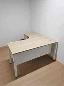 Modern Durable L-Shaped Executive <b>Desk</b> Storage <b>Cabinet</b> Chipboard Melamine Surface Freestanding Office Furniture Home Office - Product Image 2