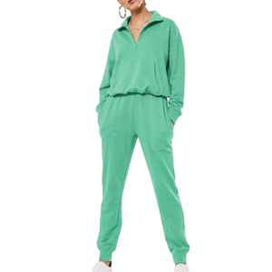Conjunto deportivo informal ligero de algodón de 2 piezas con mangas largas, transpirable, para mujer, ropa de verano. - Product Image 5