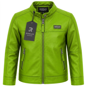High quality kids leather <b>jacket</b> offering classic style soft comfort reliable warmth and durable wear for growing children - Product Image 4